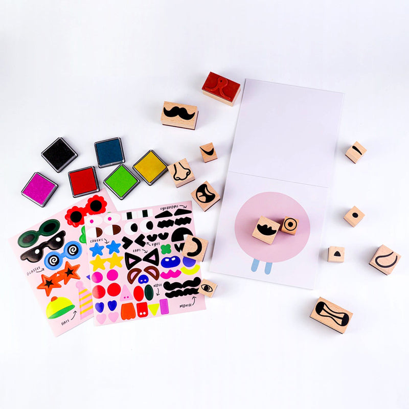 Journey of Something Wooden Stamp Kit - Cool Faces