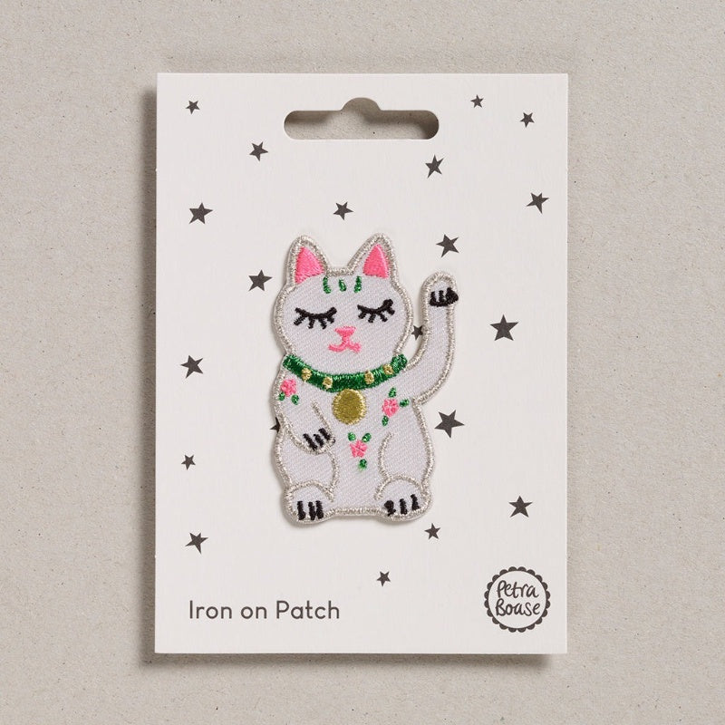 Iron on Patch - Lucky Waving Cat