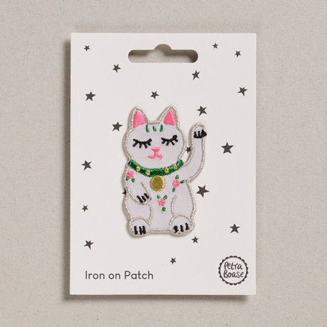 Iron on Patch - Lucky Waving Cat