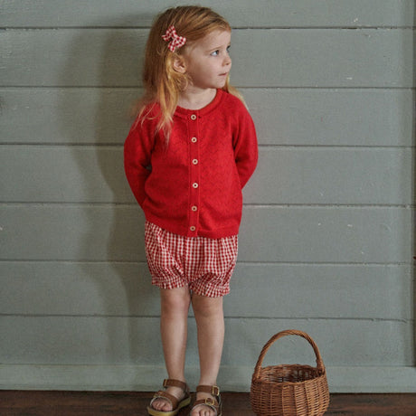 Nature Baby Piper Cardigan - Raspberry Red Pointelle