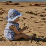 Nature Baby Sunhat Linen - Blue Stripe