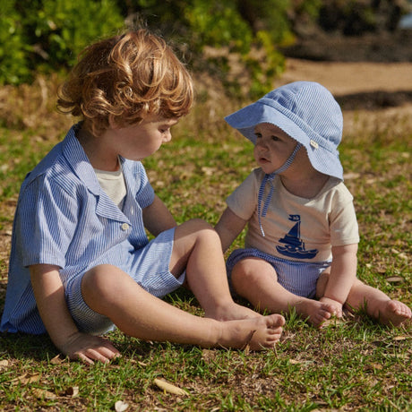 Nature Baby James Shorts Linen - Blue Stripe