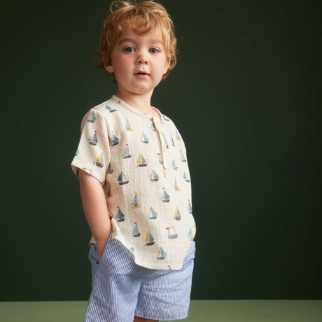 Nature Baby James Shorts Linen - Blue Stripe