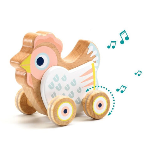 Djeco Baby Sing Hen On Wheels