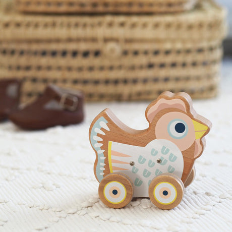 Djeco Baby Sing Hen On Wheels