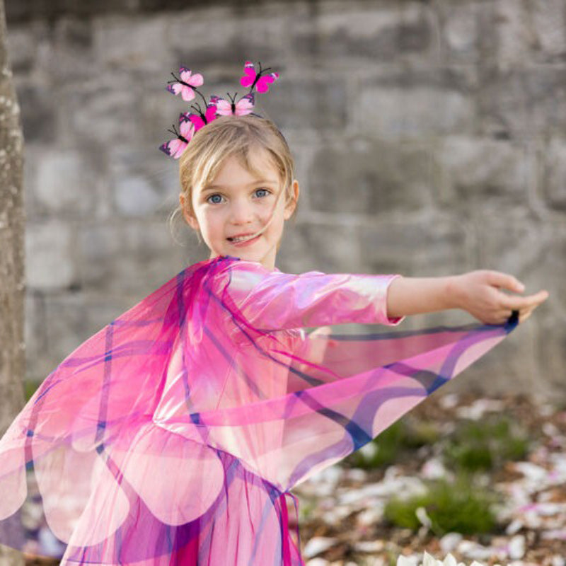 Butterfly Twirl Dress with Wings - Pink