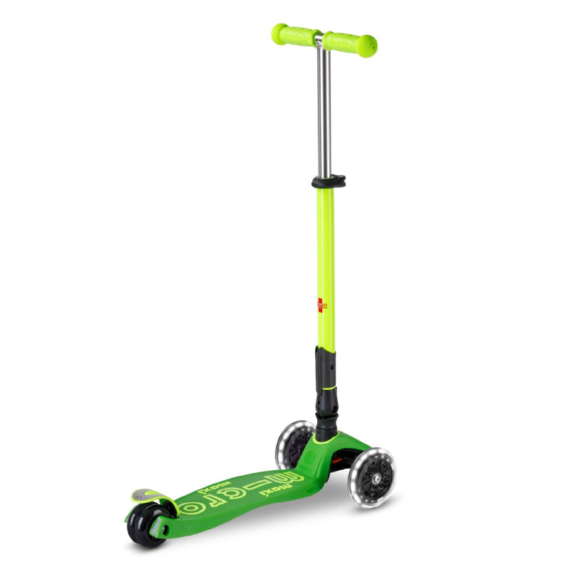 Micro Maxi Deluxe Foldable Scooter Neon LED - Parrot Green