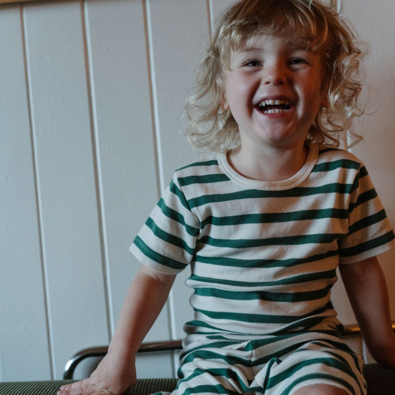 Nature Baby Shortie PJ Set - Peppermint Stripe