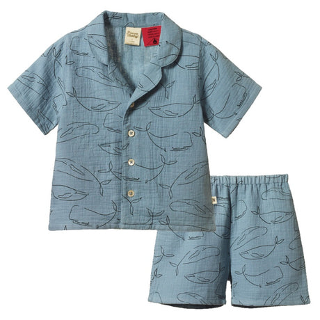 Nature Baby Seren Set Muslin - Blue Whale