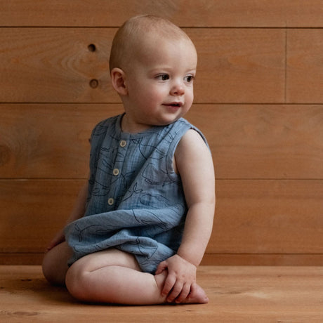 Nature Baby Ceder Suit Muslin - Blue Whale