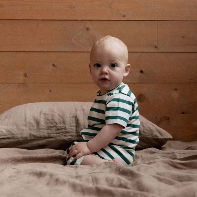 Nature Baby Summer Sleepy Suit - Peppermint Stripe