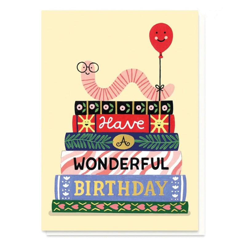 Birthday Book Worm Card