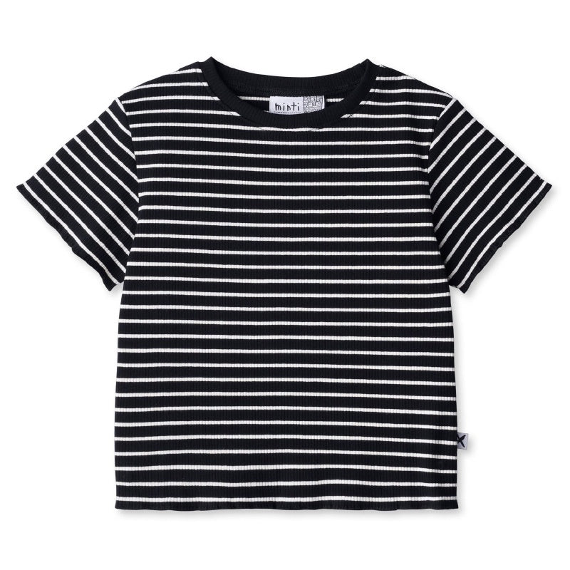 Minti Deluxe Rib Tee - Black Stripe