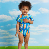 Halcyon Nights SS Bodysuit - Flamin' Galah Blue