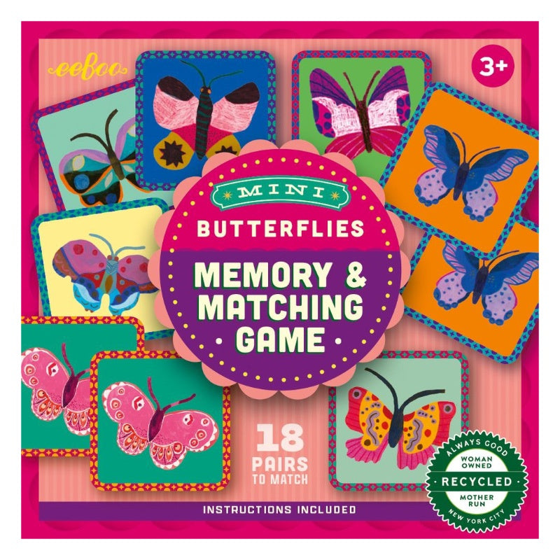 Eeboo Mini Memory & Matching Game - Butterflies