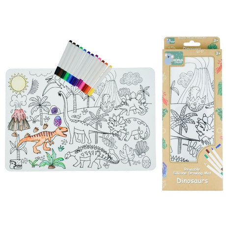 Reusable Silicone Drawing Mat - Dinosaurs