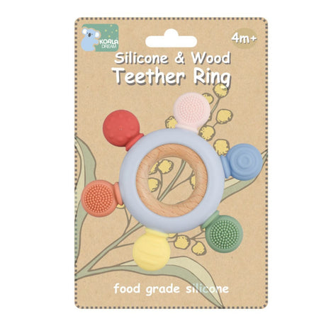Wooden And Silicone Teether Ring