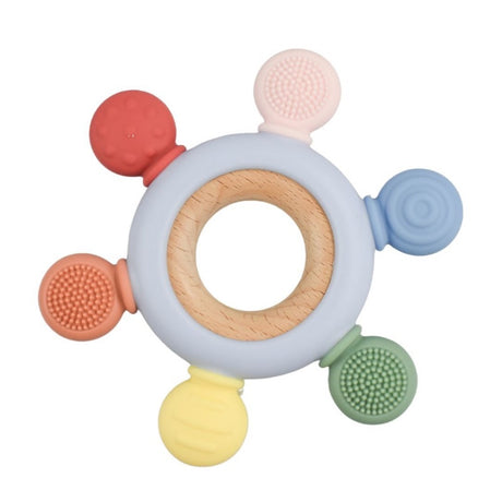 Wooden And Silicone Teether Ring