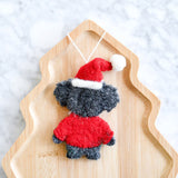 Felt Christmas Koala In Sweater Ornament