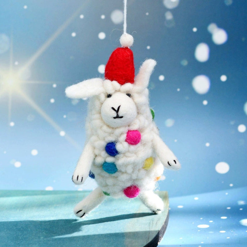 Felt Sheep Lamb Christmas Ornament