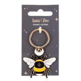 Metal Enamel Keyring - Forest Bee