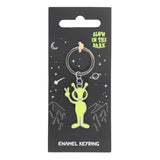 Metal Enamel Keyring - Glow In The Dark Alien