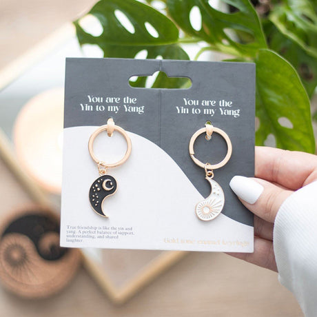 Metal Enamel Keyring - Pair Of Yin Yang Best Friend