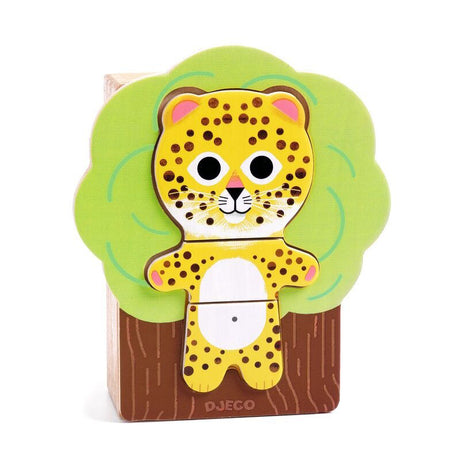 Djeco 18 piece Animal Arbramix Wooden Puzzle Set
