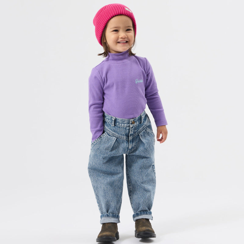 Goldie + Ace Embroidered Rib Skivvy - Grape