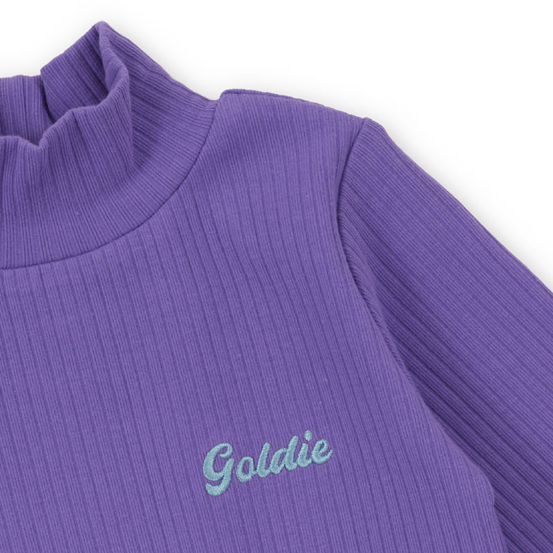 Goldie + Ace Embroidered Rib Skivvy - Grape