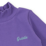 Goldie + Ace Embroidered Rib Skivvy - Grape