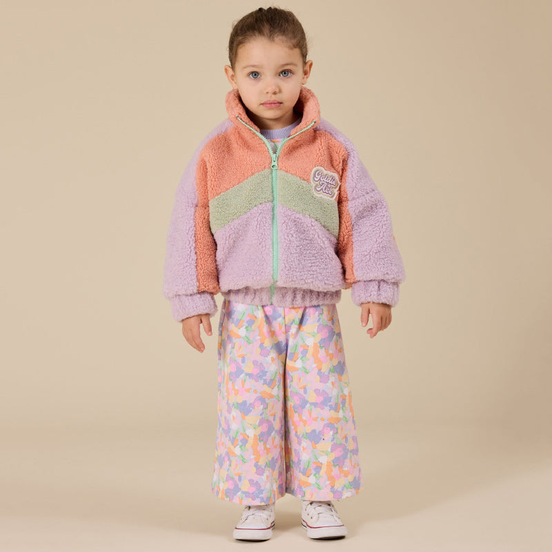 Goldie + Ace Frankie Sherpa Jacket - Lilac/Peach/Mint