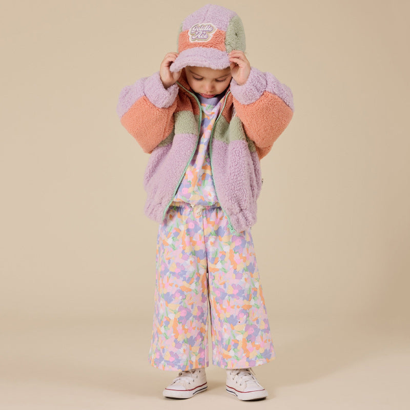 Goldie + Ace Frankie Sherpa Jacket - Lilac/Peach/Mint