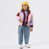 Goldie + Ace Colour Block Cardigan - Lilac/Pink