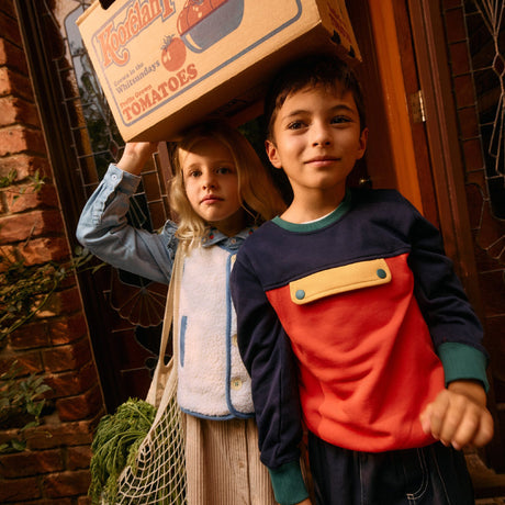 Goldie + Ace Colour Block Pocket Sweater