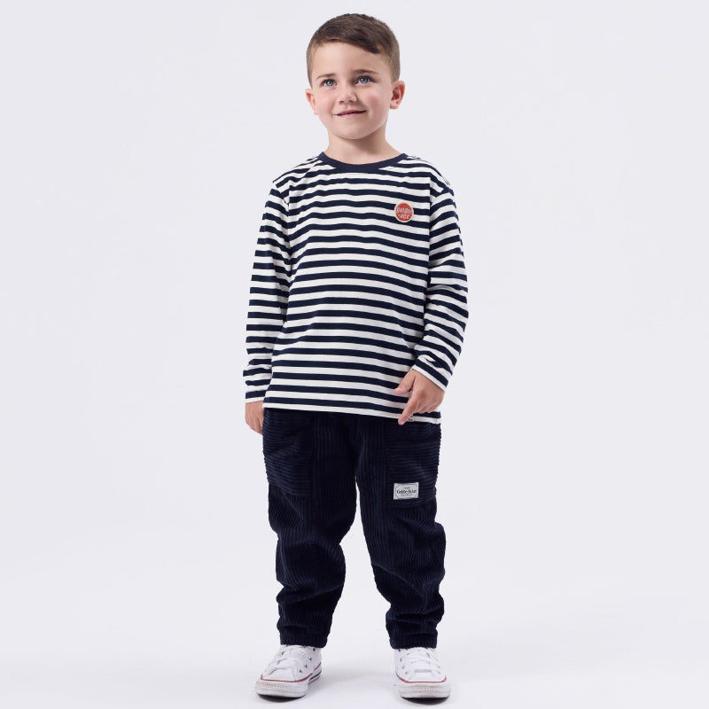 Goldie + Ace Essential Stripe LS Top - Navy/White