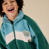 Goldie + Ace Frankie Sherpa Jacket - Teal/Cream