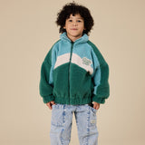 Goldie + Ace Frankie Sherpa Jacket - Teal/Cream