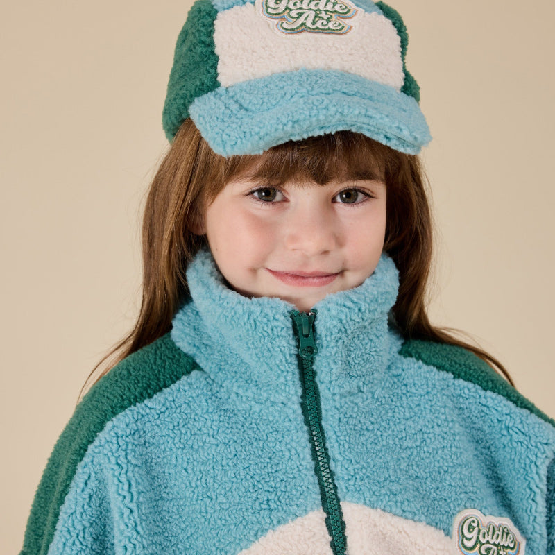 Goldie + Ace Frankie Sherpa Jacket - Teal/Cream