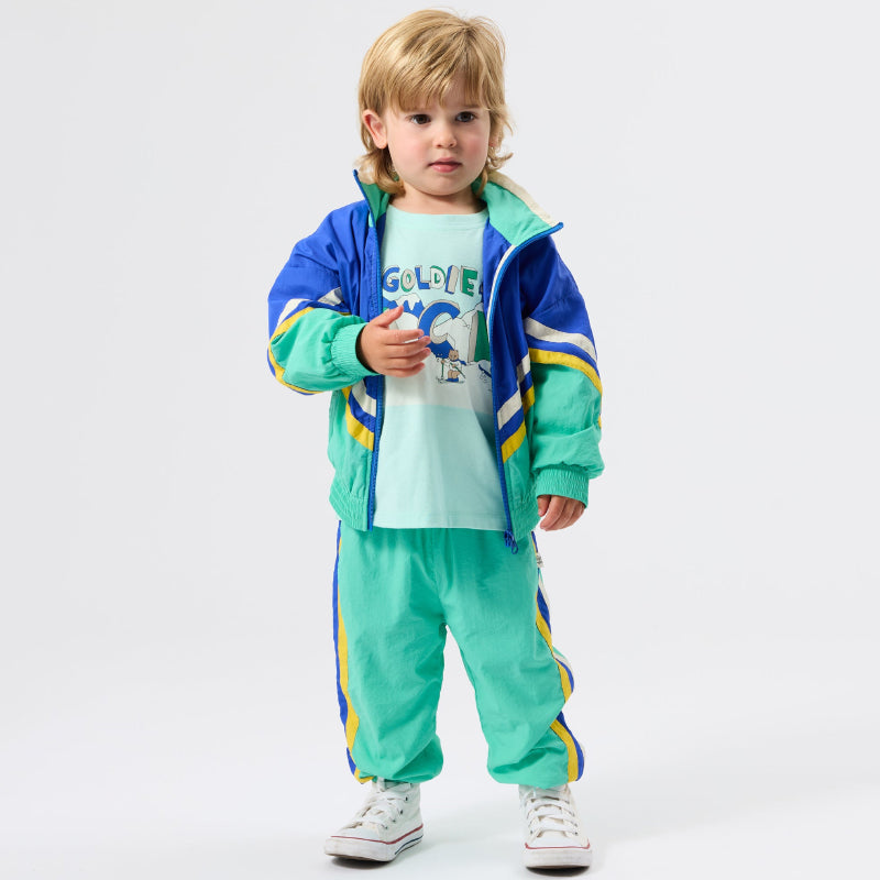 Goldie + Ace Retro Sporty Pants - Jade/Blue