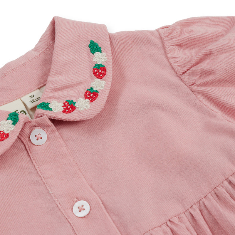 Goldie + Ace Corduroy Collar Dress - Wild Strawberry