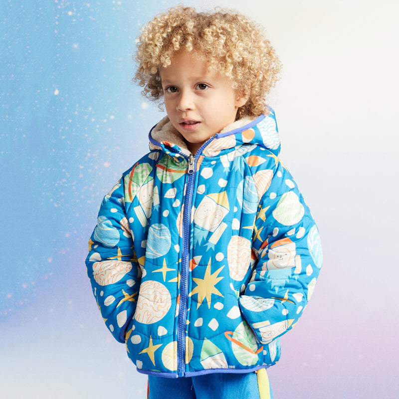 Halcyon Nights Reversible Kids Puffer Jacket - See You In Space