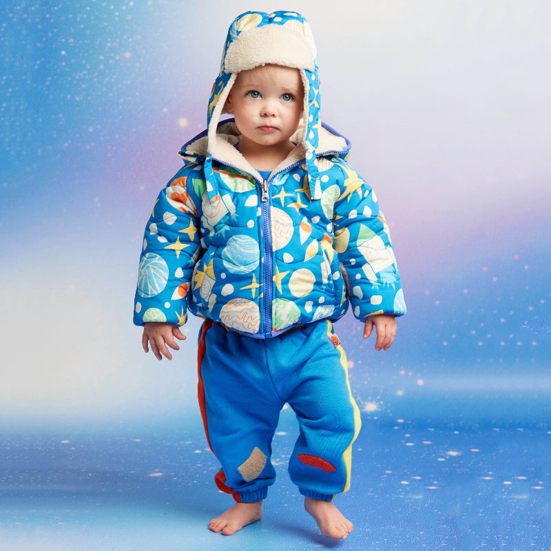 Halcyon Nights Reversible Kids Puffer Jacket - See You In Space