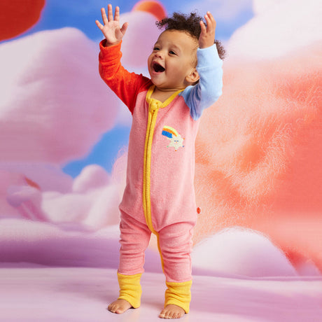 Halcyon Nights Long Sleeve Terry Romper - Stars Pink