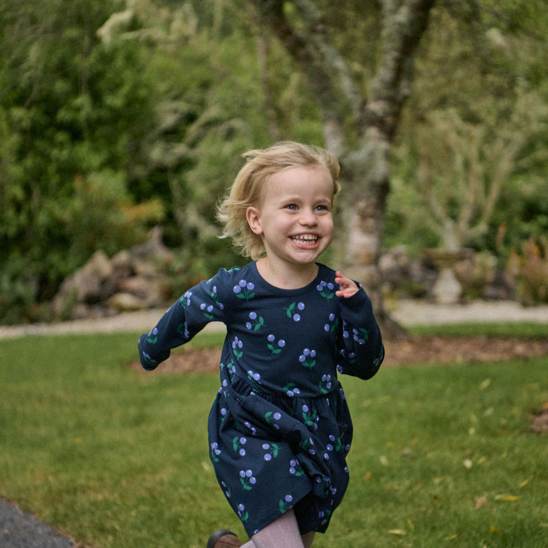 Nature Baby Long Sleeve Twirl Dress - Winter Berry Navy