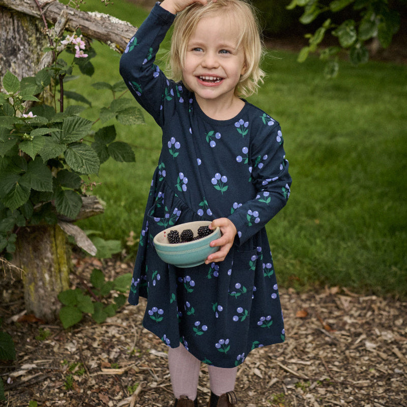 Nature Baby Long Sleeve Twirl Dress - Winter Berry Navy
