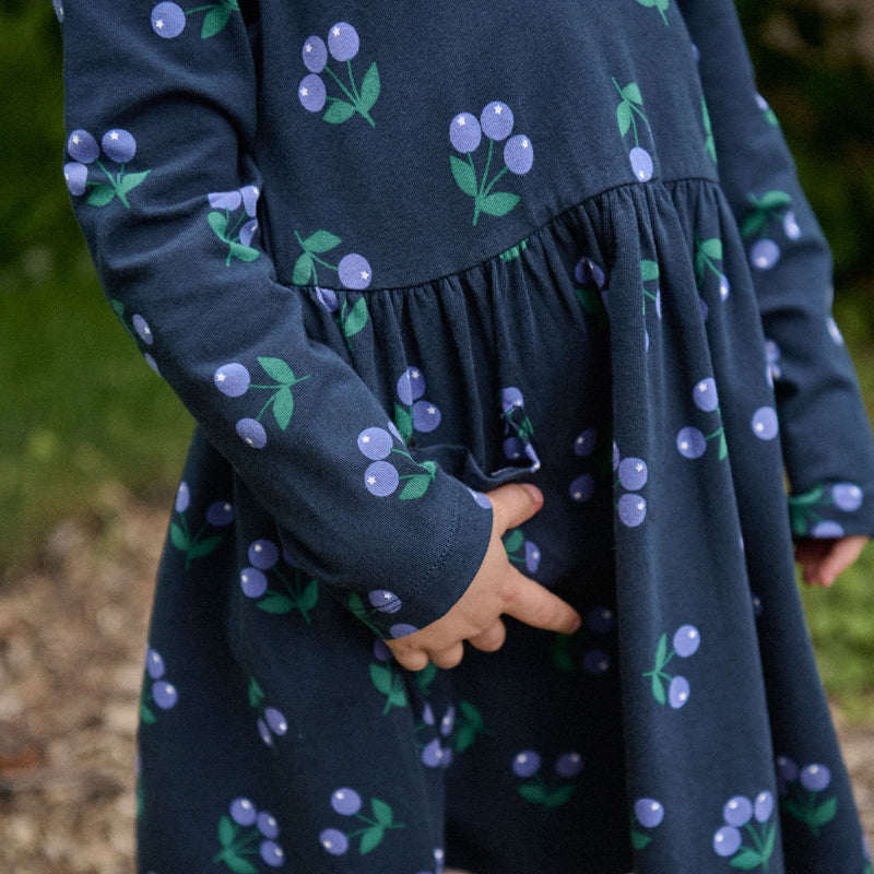 Nature Baby Long Sleeve Twirl Dress - Winter Berry Navy