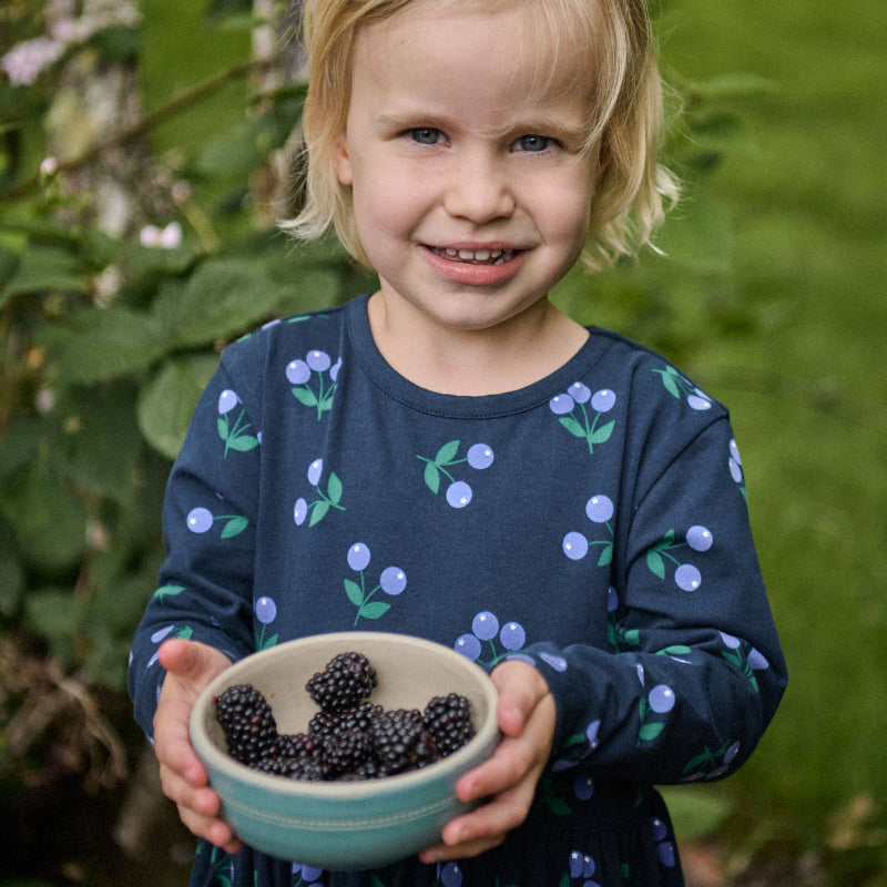 Nature Baby Long Sleeve Twirl Dress - Winter Berry Navy