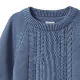 Nature Baby Billy Jumper - Dusky Blue Cable Knit