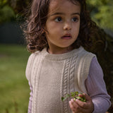 Nature Baby Walter Vest - Oatmeal Marl Cable Knit